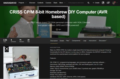 CRISS CP/M DIY homebrew computer (AVR-based)